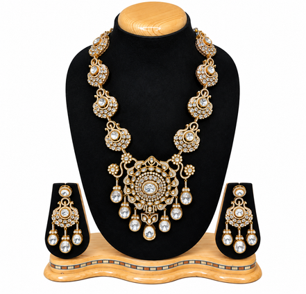Regal Crystal Cascade Necklace Set