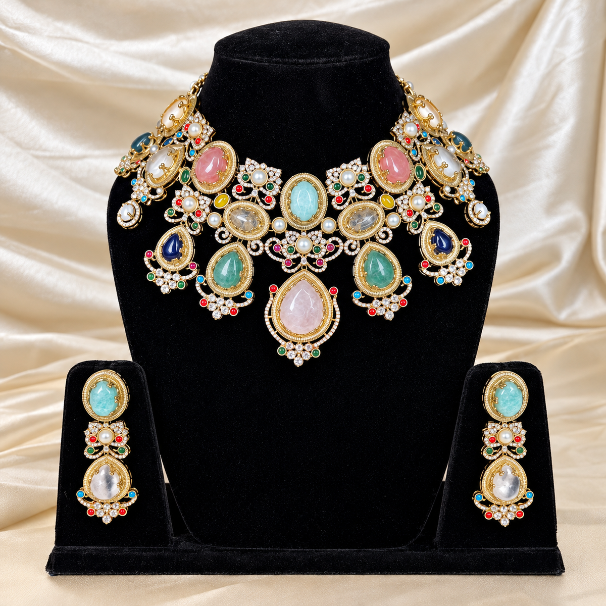 Pastel Heritage Bloom Necklace Set