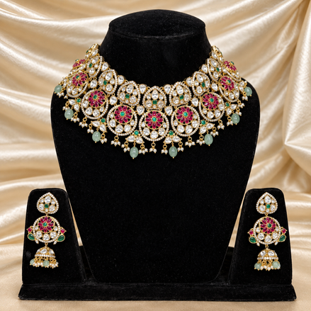 Gulbahar Meenakari Kundan Necklace Set