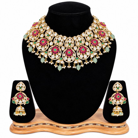 Gulbahar Meenakari Kundan Necklace Set