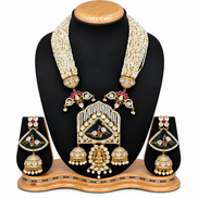 Meenakari Pearl Temple Necklace Set