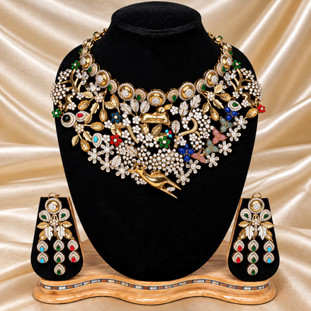 Mayura Garden Kundan Necklace Set