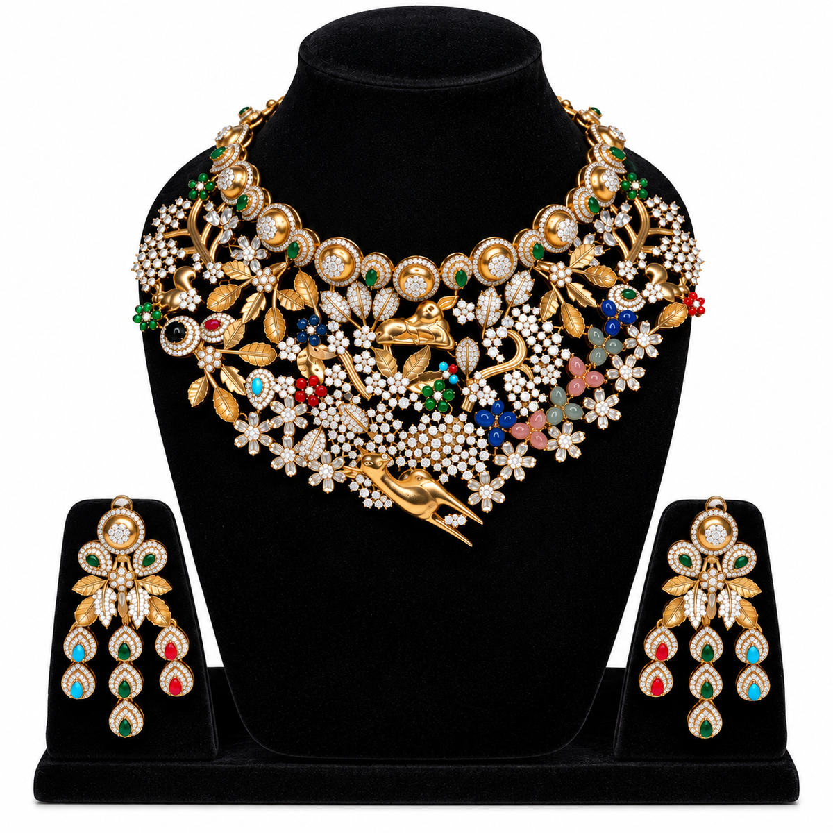 Mayura Garden Kundan Necklace Set