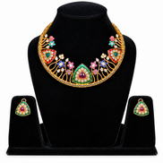 Meenakari Floral Kundan Collar Set