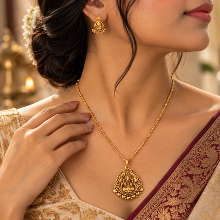 Divine Lakshmi Pendant Necklace