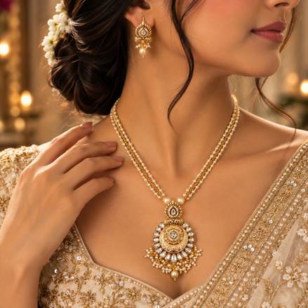 Royal Pearl Heritage Pendant Necklace Set