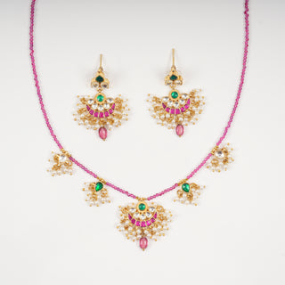 Gulab Emerald Heritage Necklace Set