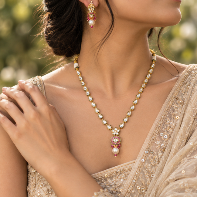 Royal Teardrop Pearl Necklace Set