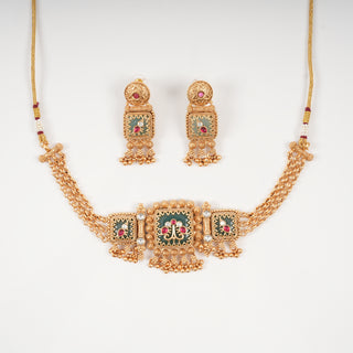 Meenakari Heritage Gold Necklace Set