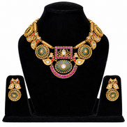 Royal Lotus Kundan Necklace Set