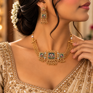 Meenakari Heritage Gold Necklace Set