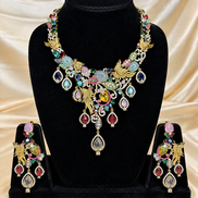 Royal Multicolor Peacock Necklace Set