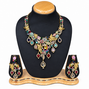 Royal Multicolor Peacock Necklace Set