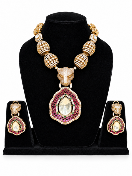Emerald Green Heritage Pendant Necklace Set