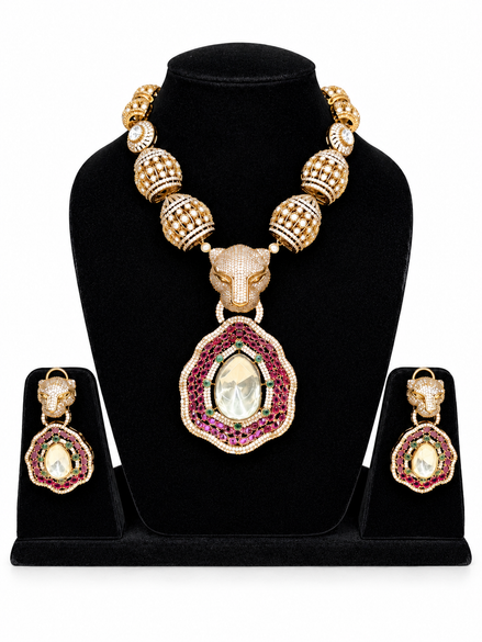 Emerald Green Heritage Pendant Necklace Set