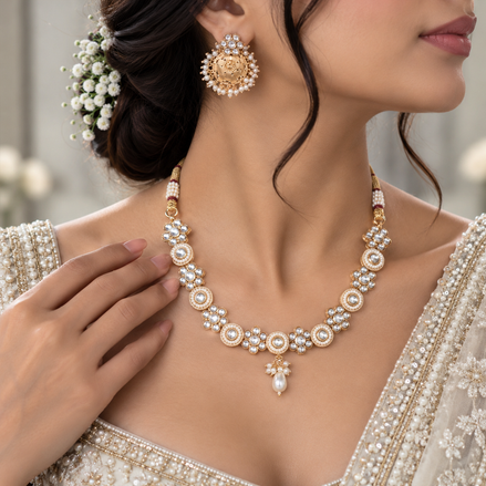 Pearl Floral Radiance Necklace Set
