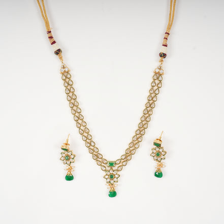 Emerald Bloom Royal Necklace Set