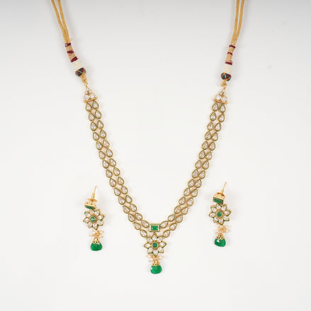Emerald Bloom Royal Necklace Set