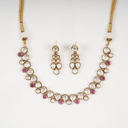 Ruby Teardrop Royal Necklace Set