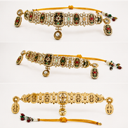 Traditional Meenakari-Inspired Stone-Studded Choker Necklace Set with Matching Earrings