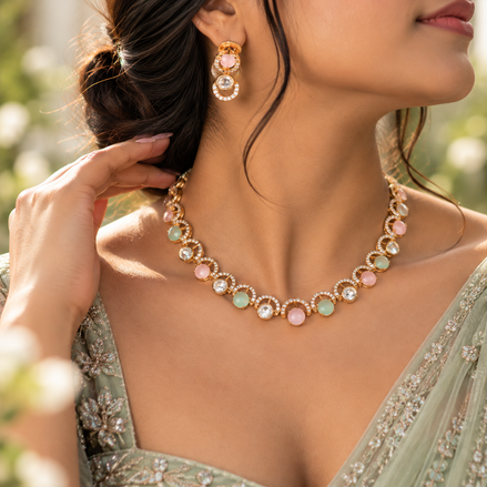 Pastel Luxe Crystal Necklace Set